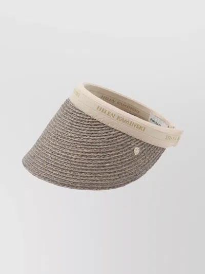 Helen Kaminski Open Top Woven Hat With Curved Brim In Gray