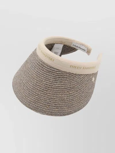 Helen Kaminski Open Top Woven Hat With Curved Brim In Gray