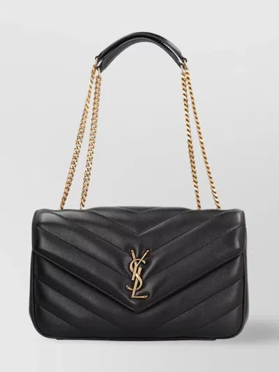 Saint Laurent Black Loulou Medium Shoulder Bag