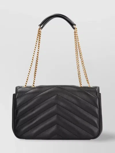 Saint Laurent Black Loulou Medium Shoulder Bag