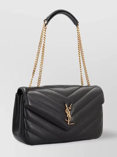 Saint Laurent Black Loulou Medium Shoulder Bag