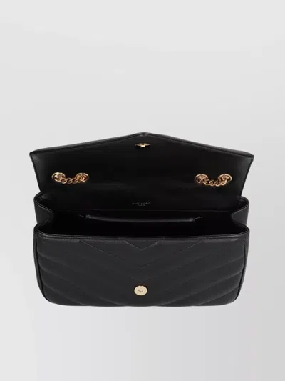 Saint Laurent Black Loulou Medium Shoulder Bag