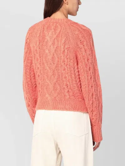Isabel Marant Étoile Rust Pink Yara Openwork Knit Cardigan In Pink