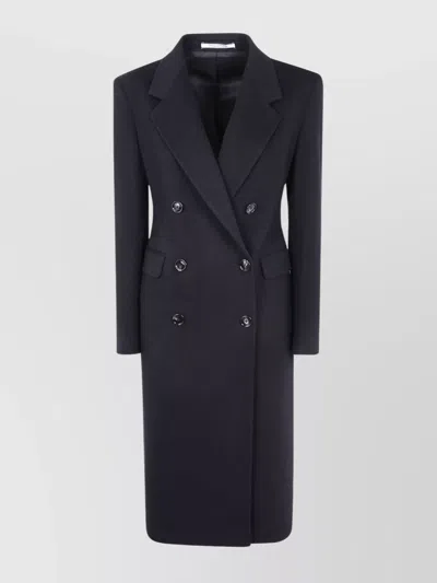 Tagliatore Double-breasted Coat Featuring Flap Pockets In Multi