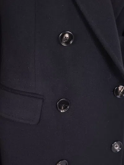 Tagliatore Double-breasted Coat Featuring Flap Pockets In Multi