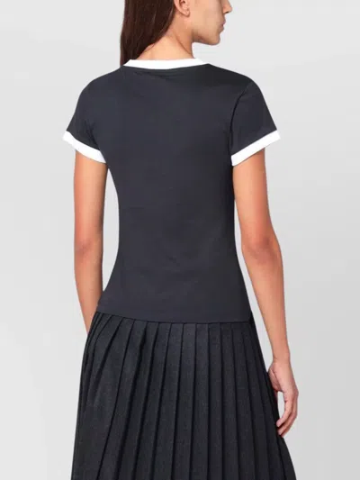 Ganni Graphic Print Crew Neck Short Sleeve Top In Animal Print