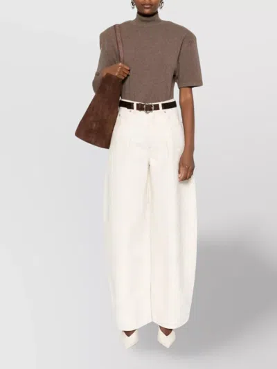 Jacquemus Cashmere Wool Blend Mock Neck Top In Brown