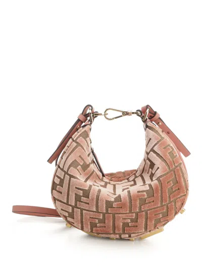 Fendi Graphy Mini Hobo Bag In Ff Jacquard Velvet