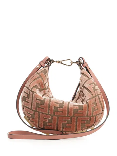 Fendi Graphy Mini Hobo Bag In Ff Jacquard Velvet