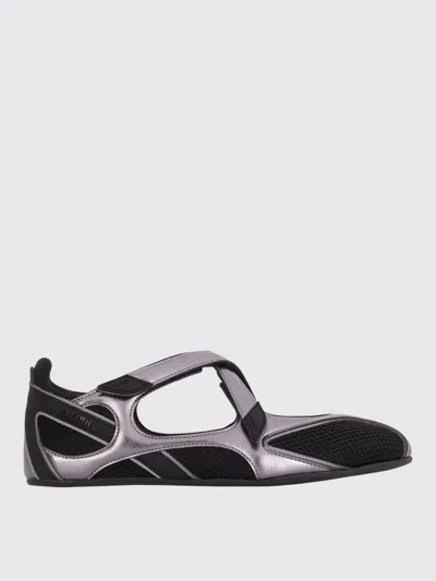 Attico Flat Shoes Blacks And Greys In Black