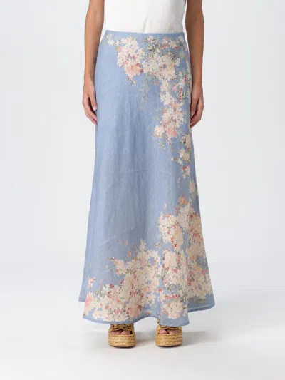 Zimmermann "cascadian" Skirt In Blue