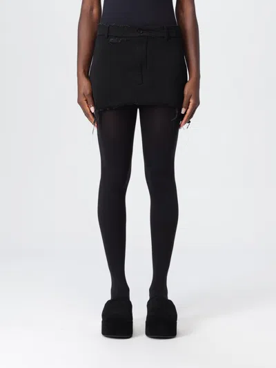 Balenciaga Mini Skirt With Belt Loops And Button Detail In Black
