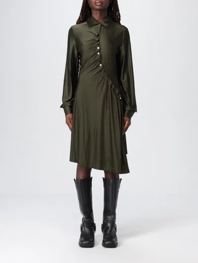 Rabanne Draped Jersey Mini Dress In Green