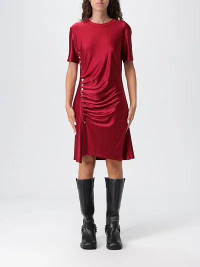 Rabanne Red Draped Jersey Minidress In Red