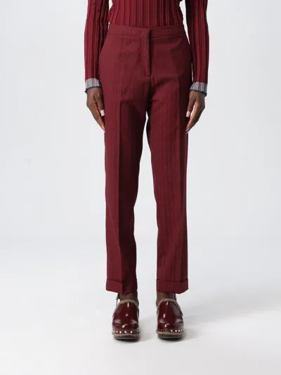 Etro Pants In Burgundy