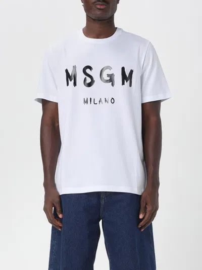 Msgm White Cotton T-shirt In White