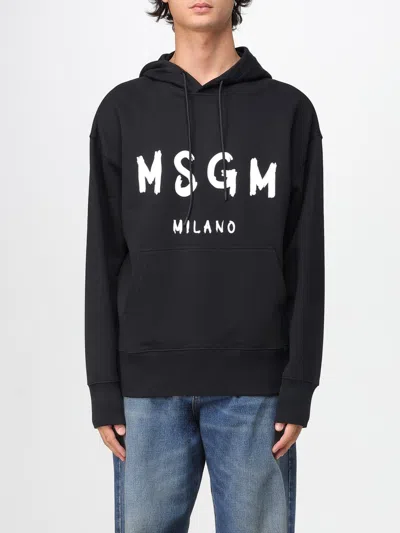 Msgm Sweatshirt With Logo In Black