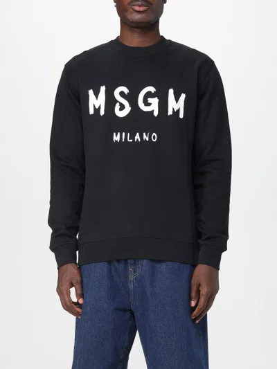 Msgm Sweatshirt With Logo In Black