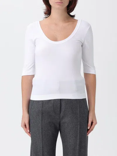 Brunello Cucinelli Ribbed Scoop Neck Stretch Fit T-shirt In White