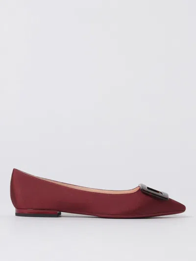 Roger Vivier Gommettine Grosgrain Ballet Flats In Burgundy