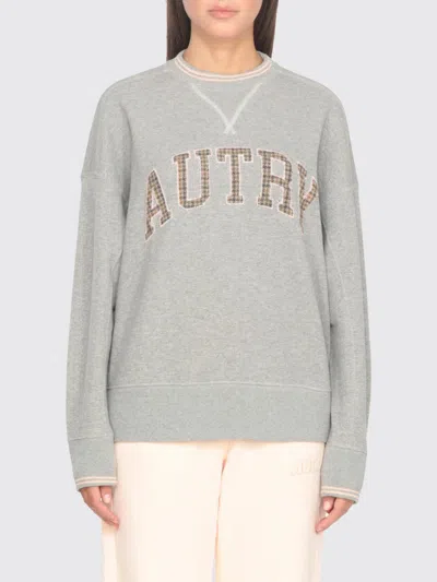 Autry Grey Cotton Sweatshirt In White