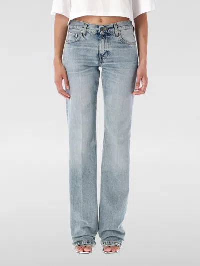 Haikure Faded Five-pocket Trousers Belt Loops In Blue