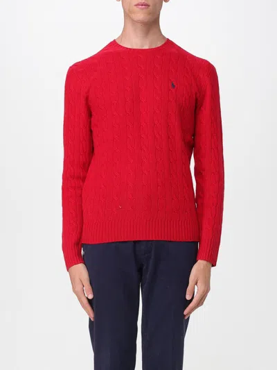 Polo Ralph Lauren Cable-knit Wool-cashmere Jumper In Red