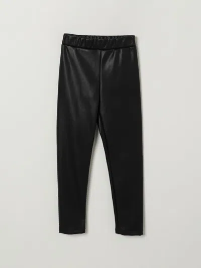 Msgm Eco Leather Leggings Girl In Black