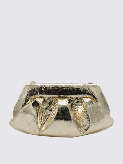 Themoirè Metallic Clutch Bag Shoulder Strap In Metallic