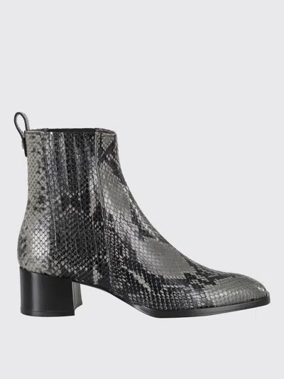 Roberto Festa Stylish Python Leather Ankle Boots In Gray