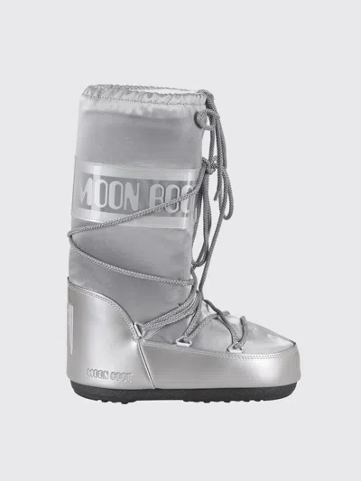 Moon Boot Icon Glance Metallic Shell And Pvc Snow Boots In Silver