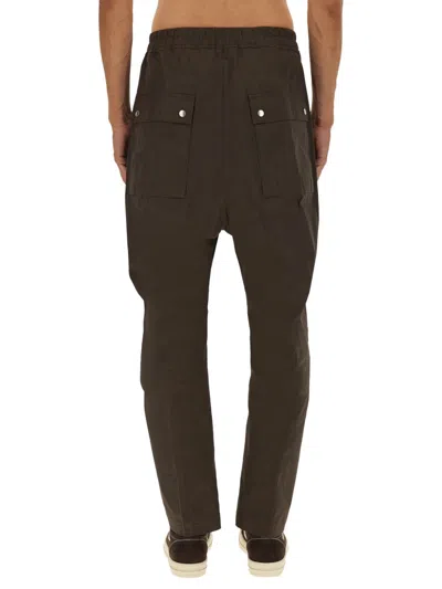 Rick Owens Drawstring Pocket Trousers In Brown