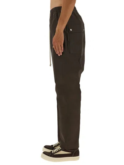 Rick Owens Drawstring Pocket Trousers In Brown