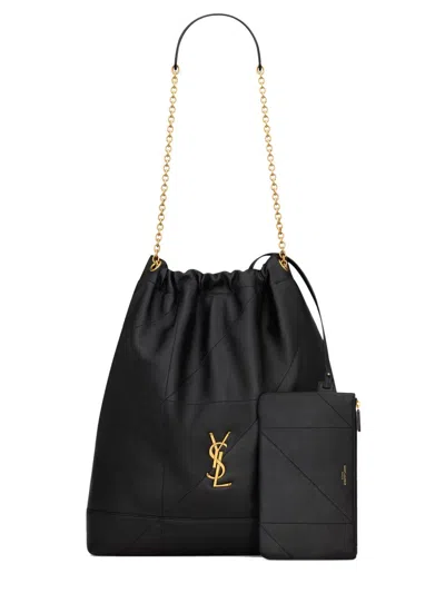Saint Laurent Jamie Large Pochon Ysl Shoulder Bag In Quilted Lambskin Leather