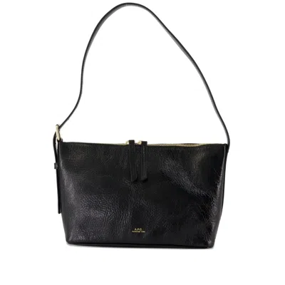 Apc Vera Textured Shoulder Bag With Adjustable Strap In Black