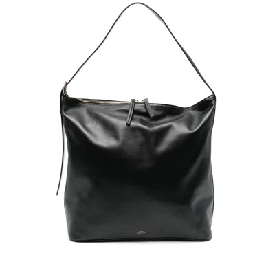 Apc A.p.c. Women Vera Leather Shoulder Bag In Black