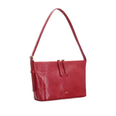Apc A.p.c. Zippered Shoulder Bag With Top Handle In Red