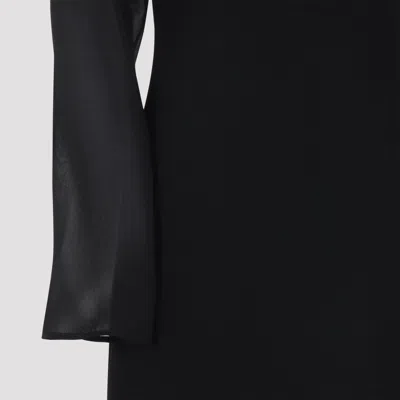 Alberta Ferretti Floor-length Black Dress With Sheer Sleeves In Black