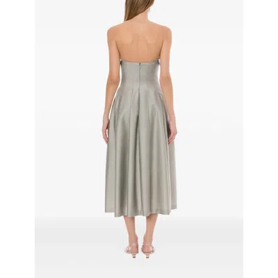 Alberta Ferretti Off-shoulder A-line Skirt In Gray