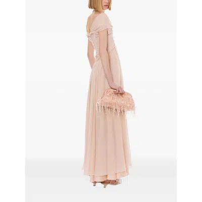 Alberta Ferretti Light Pink Dress In Silk Georgette Women In Neutral