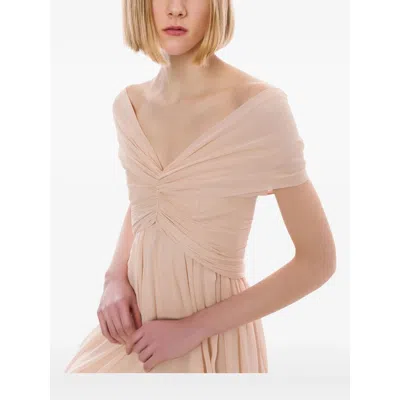 Alberta Ferretti Light Pink Dress In Silk Georgette Women In Neutral