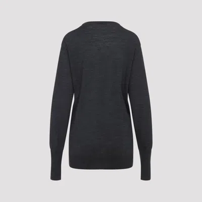 Alberta Ferretti Alberta Ferreti Sweater In Merino Wool With Floral Embroidery In Black