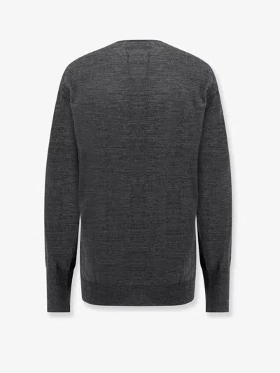 Alberta Ferretti Alberta Ferreti Sweater In Merino Wool With Floral Embroidery In Gray