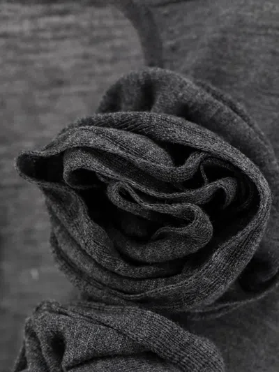 Alberta Ferretti Alberta Ferreti Sweater In Merino Wool With Floral Embroidery In Gray