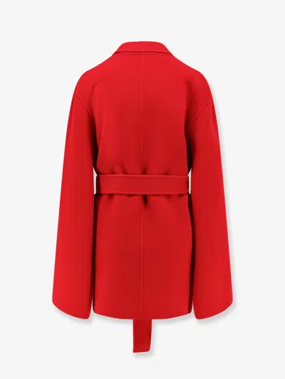 Alberta Ferretti Double-breasted Belted Blazer In Red