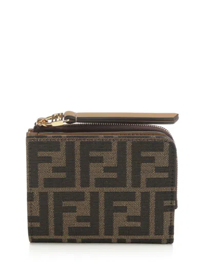 Fendi Small Wallet Sl Zucca Jacqu Wallets Brown In Brown