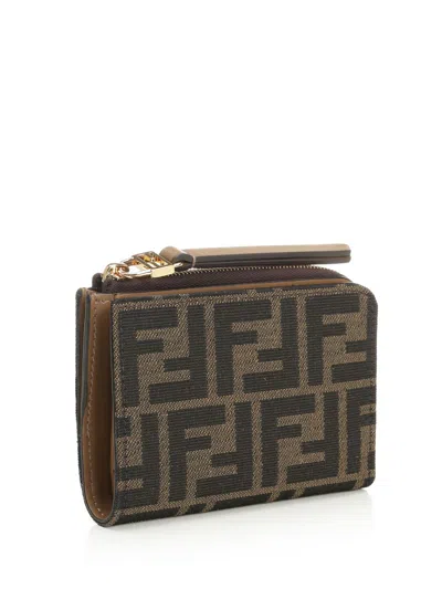 Fendi Small Wallet Sl Zucca Jacqu Wallets Brown In Brown