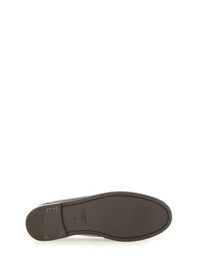 Saint Laurent Smooth Leather Loafer Featuring Ruched Detailing In Red