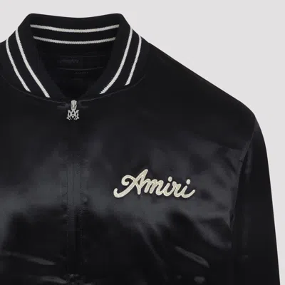 Amiri Men Black Jacket With Logo On The Front And Back In Tech Fabric Man In Black
