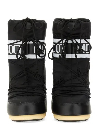 Moon Boot Icon Shell And Faux Leather Snow Boots In Black